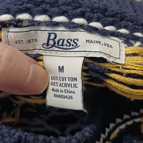 Bass Crewneck Knit Ski Sweater Size Medium - Picture 10 of 11